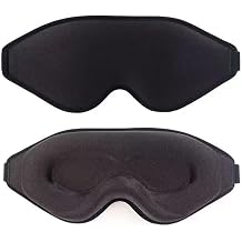 3D Sleep Eye mask -Luxury Sleep Eye Mask for Side Sleeper Men Women, Zero Eye Pressure 3D Sleeping Mask, Light Blocking Design Night Blindfold, Soft Eye Shade Cover for Travel Black
