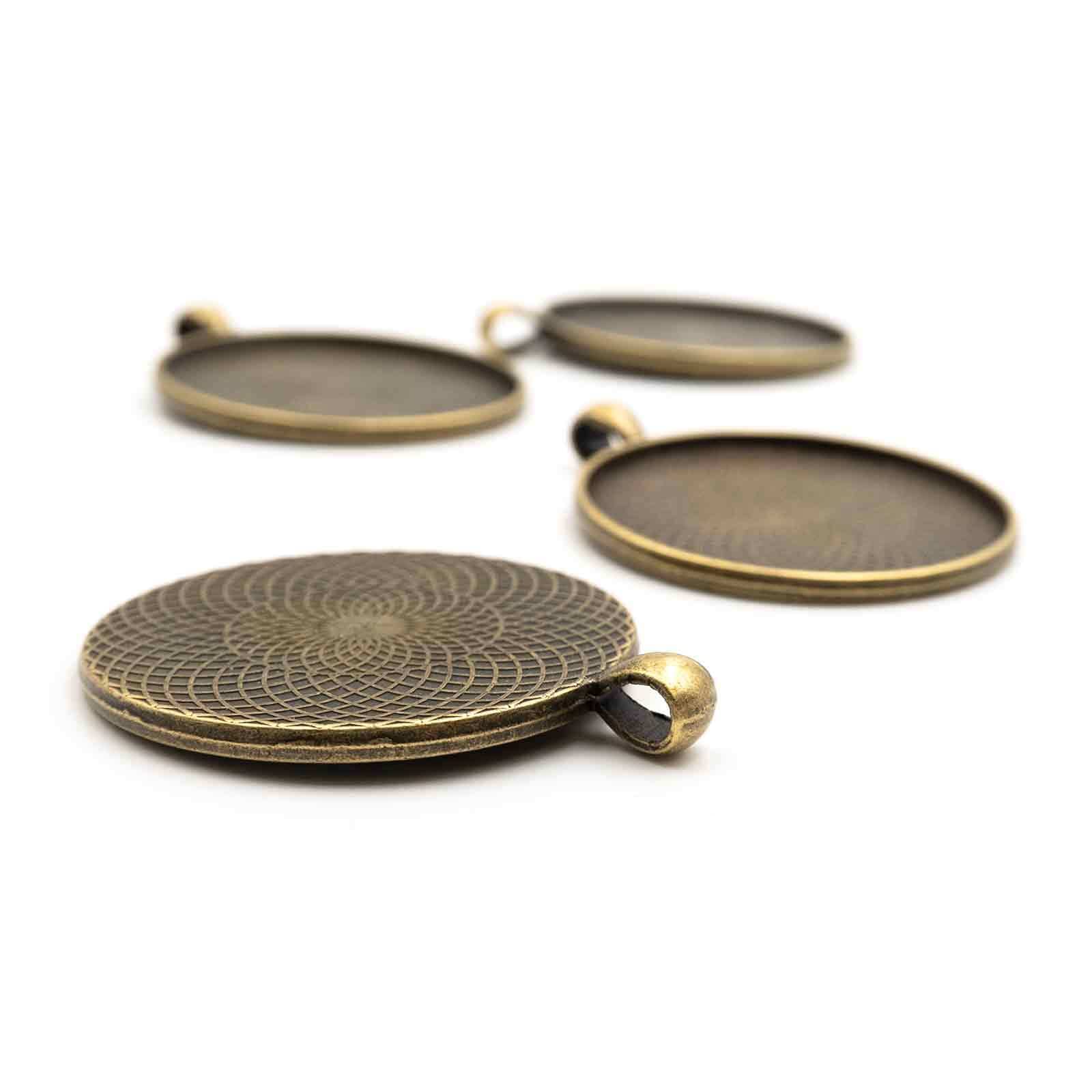 schlichte Fassungen für 40 x 30 mm Cabochons bronzefarben 2 Stück