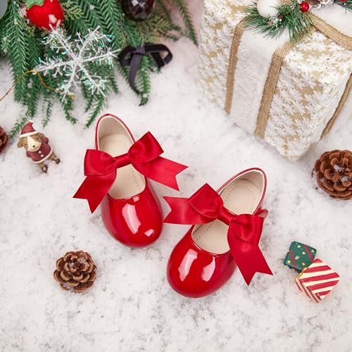 Image of PHIRAMIN Tollder Girl Dress Shoes - Little Girl Ballet Flats for Wedding Party