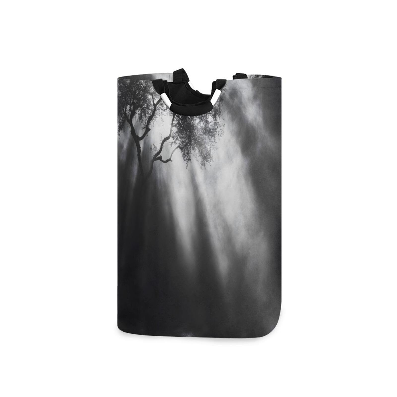 Jihqo Laundry Hamper Basket Black Tree Collapsible Nursery Storage Bin Waterproof Clothing Baskets for Home Bedroom Bathroom Washing Room