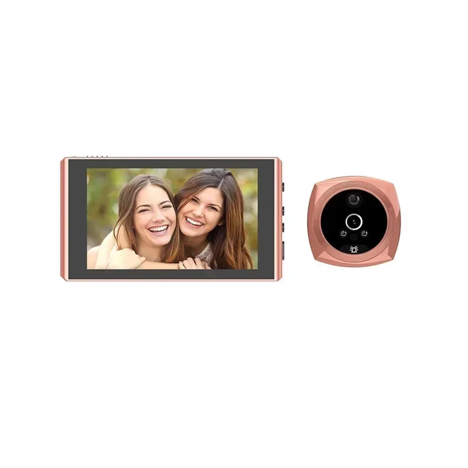 Moniteur de détection de mouvement 4,5 pouces, sonnette œil(Rose gold)
