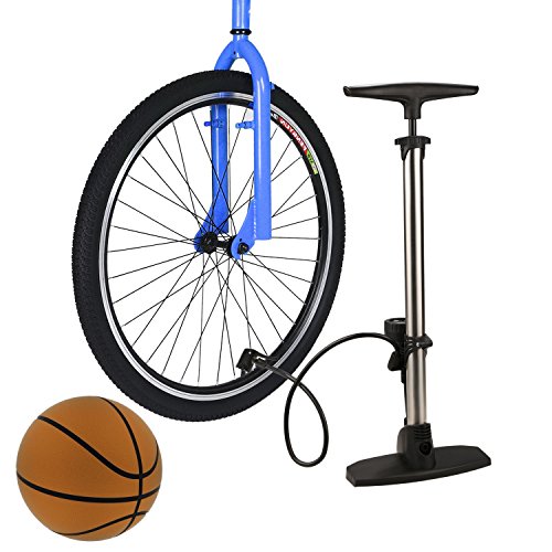 Bicycle Ergonomic Electric Bike e Bike Floor Pump with Gauge/Smart Valve Head, Includes