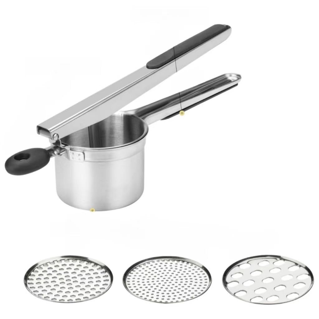 Presse-purée en acier inoxydable durable avec 3 disques