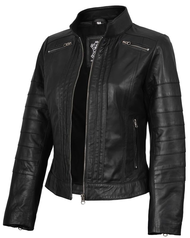 Image of Decrum Leather Jacket for Women - Real Lambskin Casual Leather Jackets Womens
