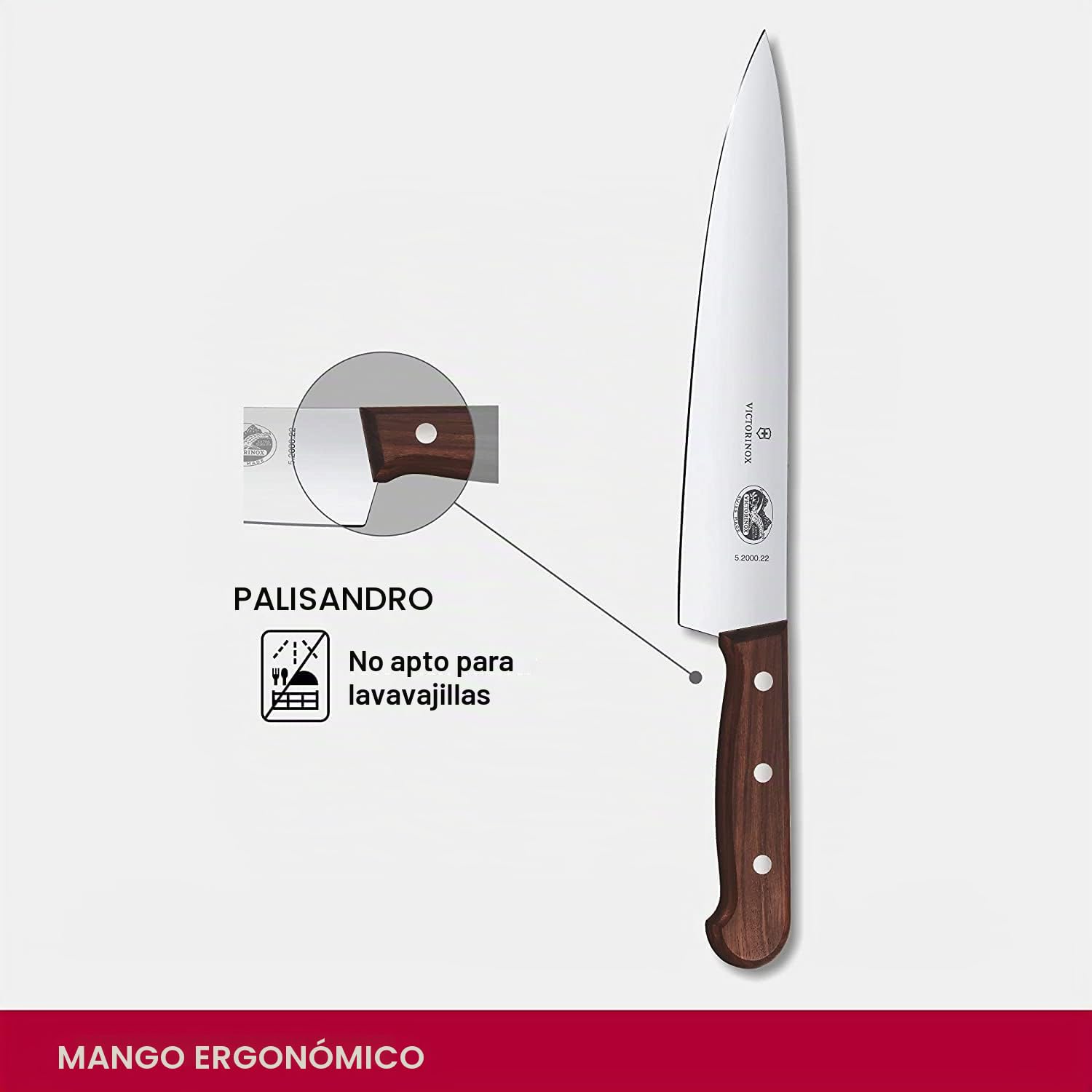 Victorinox Juego de 2 Piezas de Palisandro en Caja de Regalo, Acero Inoxidable, marrón, 30 x 5 x 5 cm