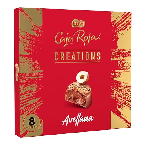 NESTLÉ CAJA ROJA Creations Bombón de chocolate con leche y avellana Estuche 111 g
