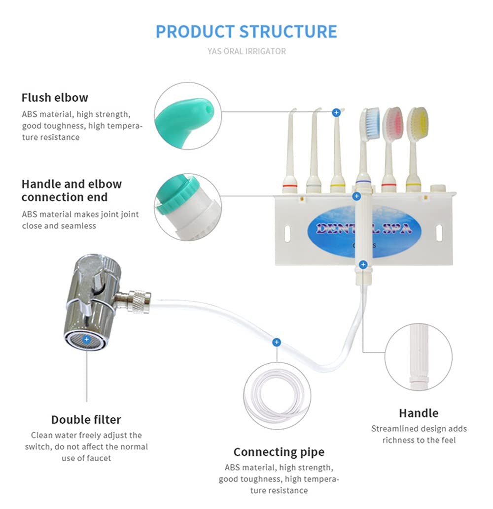 Rubinetto Acqua flosser flosser Orale irrigatore a Getto d'irrigatore interdentale spazzolino da Denti Pulizia Spa pulitore sbiancamento Spazzola Dente