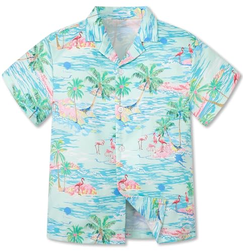 Image of Betusline Girls' and Womens' Hawaiian Shirt Blouse Button Down Beach Shirts