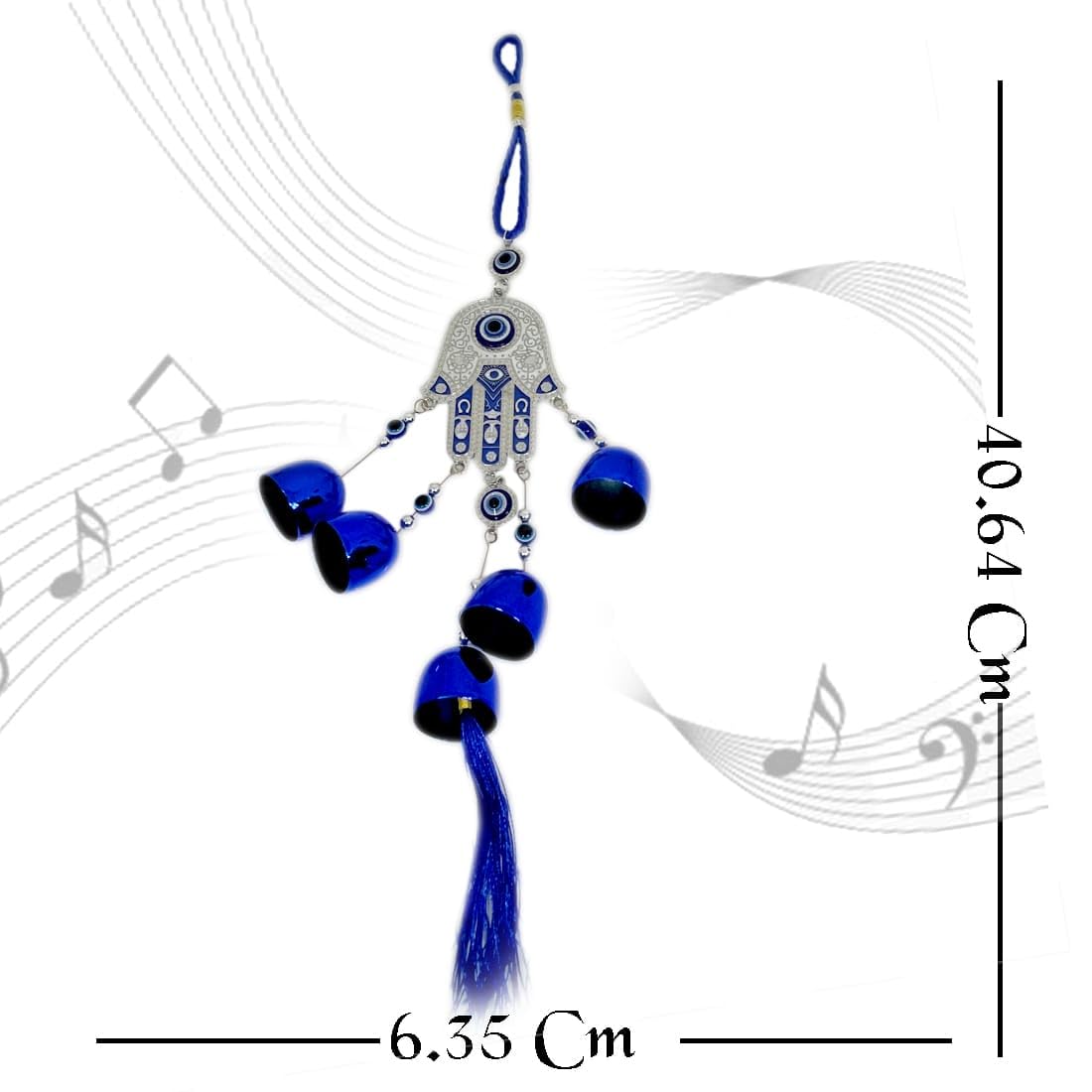 DT DECTONE Stone Nazar Battu Evil Eye Hanging Wall Decor Interior Accessories For The Home Good Fortune Vastu For Decoration And Prosperity- Wind Chime Bells, Blue 4