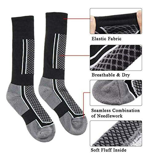 2 pares Meias de Esqui Meias masculinas de inverno para aquecer esportes caminhadas e montanhismo té
