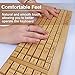 Smart Tech Handcrafted Natural Bamboo Wooden PC Wireless 2.4GHz Keyboard and Mouse Combo