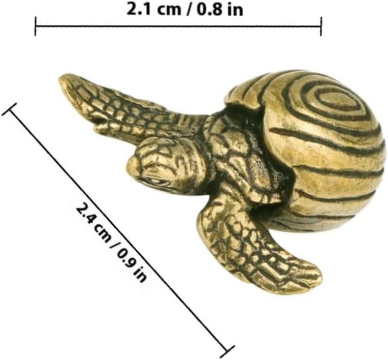 Mikinona Xmas Mini Brass Tortoise Adornment Retro Creative Table Decor image 2