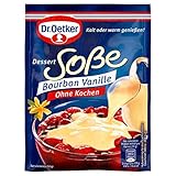 Ohne kochen! Dr. Oetker Dessert-Soße Bourbon-Vanille ohne Kochen, 39 g Soßenpulver für Vanille-Soße ohne Kochen mit Bourbon Vanille
