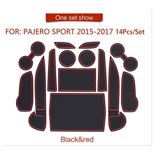 linfei Estera De La Ranura De La Puerta para Mitsubishi Pajero Sport 2015-2017 Montero Shogun Esteras De La Taza De Goma Accesorios Pegatinas