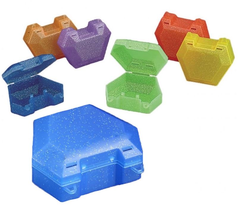 AmeriCan Goods 1/Pcs Premium Glitter Denture Bath Case Box Retainer, Splint & Night Guard Storage, Travel Container