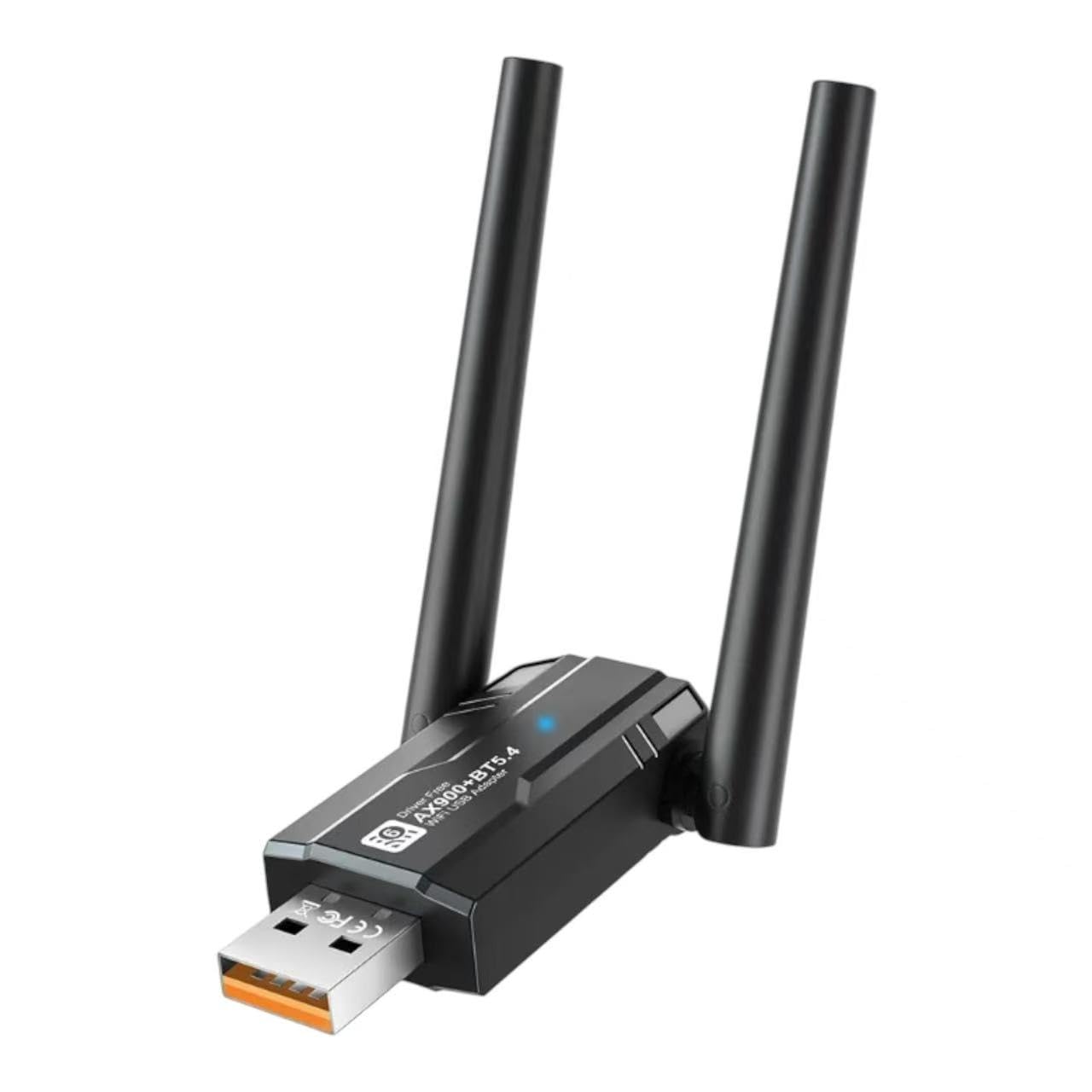 Adaptador inalámbrico USB WiFi 6 con Bluetooth 5.4 para PC de 900 Mbps, doble antenas 5G/2.4G, adaptador WiFi para computadora de escritorio, portátil, Windows 11/10/8/7/Vista/XP, adaptador