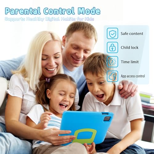 Image of Android 15 Tablet for Kids - Kids Tablet with 10.1 inch Display, 8GB+64GB, Octa-Core, WiFi 6, 5000mAh, Parental Controls & Pre-Installed Kids Apps, Tablets with EVA Case