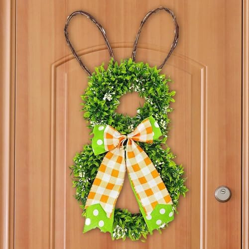 Couronne de Pâques pour porte d'entrée en panneau décoratif durable