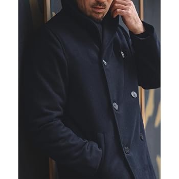 HERMES オリラグ カシゴラ混　ダークグレー ダブルブレスト ピーコート HERMES オリラグ カシゴラ混 ダークグレー ダブルブレスト