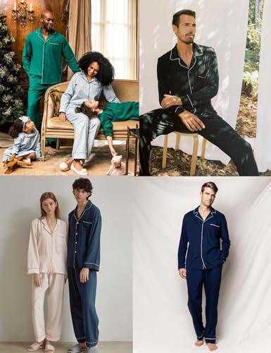 SWOMOG Men Pajamas Sets Long Sleeve Modal Sleepwear Two-Piece Soft PJs Sets Loungewear with Long Pants3