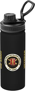 US 197th Field Brigade New Hampshire Stainless Steel Insulated Water Bottle: 18oz, Leak-Proof, Hot & Cold, Eco-Friendly