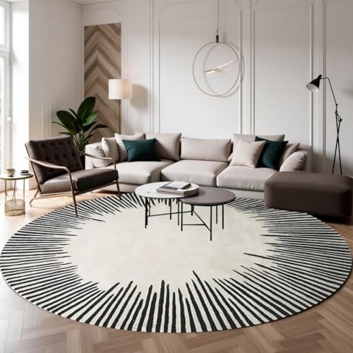Tapete redondo moderno minimalista 6 pies lavable miniatura 2