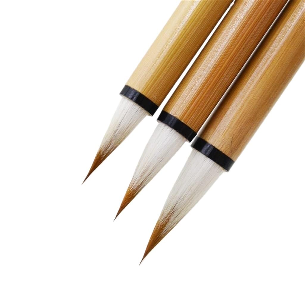 Chinese Calligraphy Drawing Brush, Chinese Calligraphy Painting Brush Set Weasel Wool Multiple Sizes 3 Pack