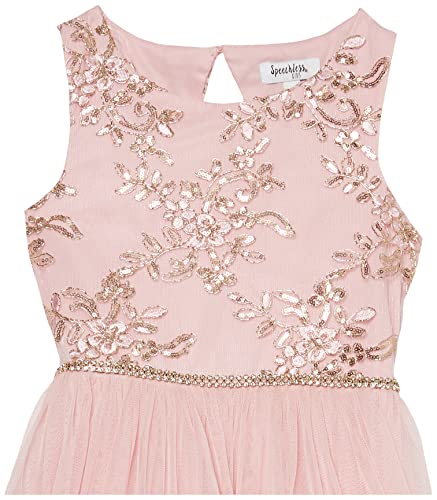 Speechless Girls' 7-16 Tween Maxi Dress With Wide Ribbon Hem For Formal Dance Or Party, Rose/Gold, 7 #TOP3