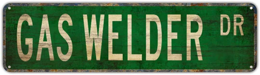peiyeety Gas Welder Dr Vintage Metal Tin Sign, 4x16 Inch Rustic Career Themed Wall Decor, Retro Sign for Home, Garage, Waterproof Tin Sign, Durable Wall Art