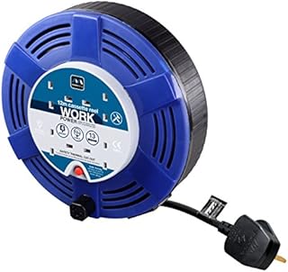 Masterplug MSTLCT12134R Four Socket Cassette Reel Extension Lead, 12 Metres, Blue
