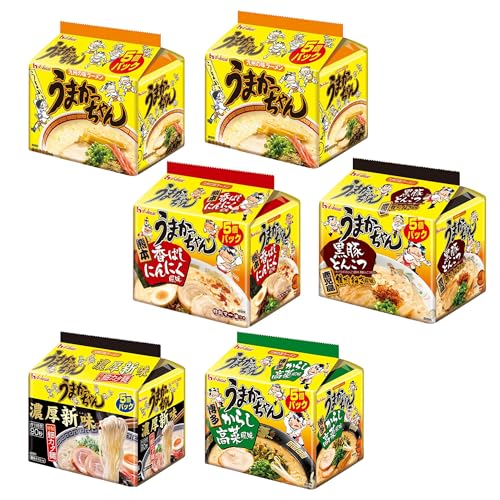 ハウス うまかっちゃん 九州とんこつラーメン 食べ比べセット 定番10食+4種×各5食 計30食【定番・濃厚新味・高菜・にんにく・黒豚焦がしねぎ】アソート袋麺