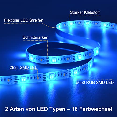 LED-Streifen mit Bewegungsmelder von Zaiyw – 2m RGB und Warmweiß