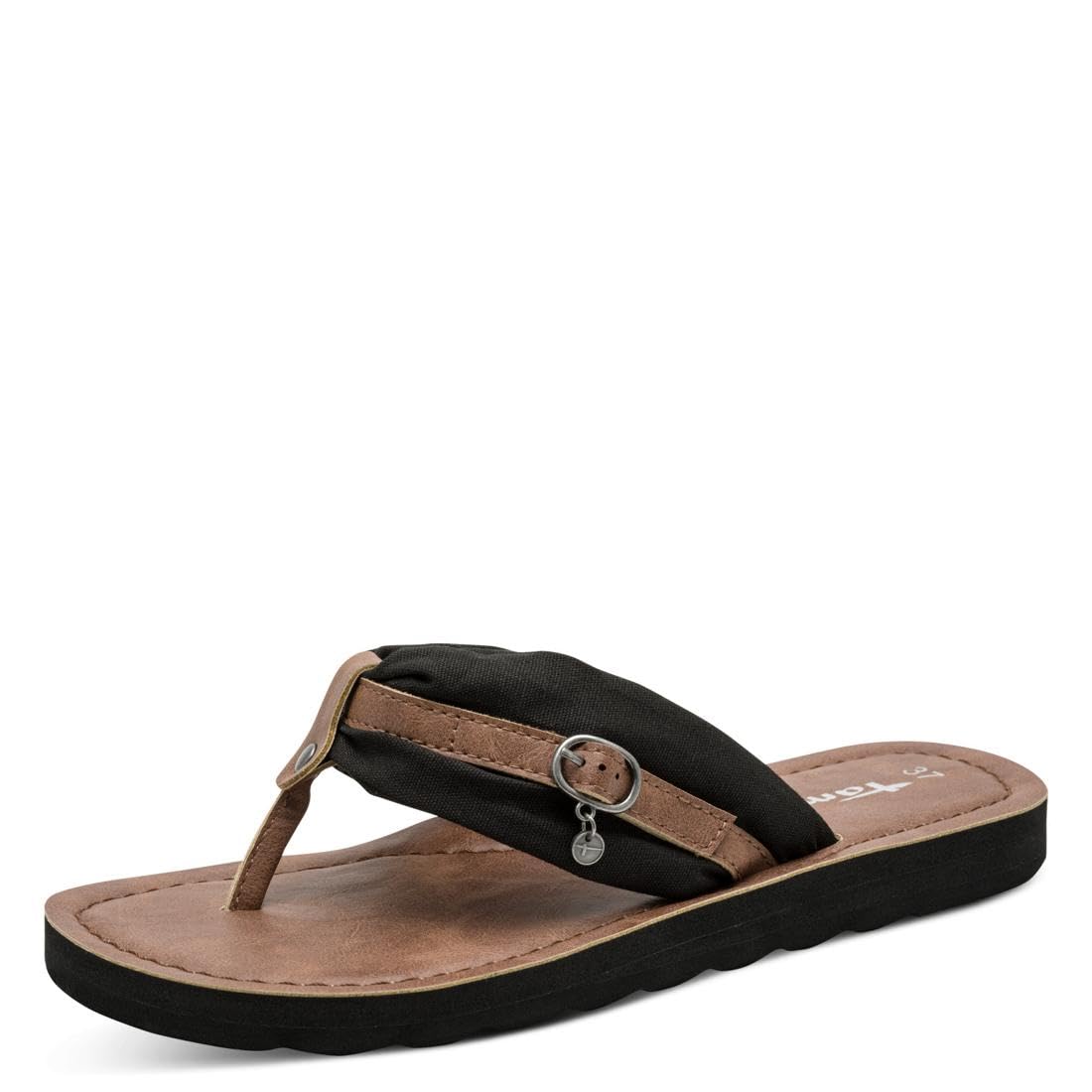 Tamaris Women's toe-post mule flat black 6.5 UK