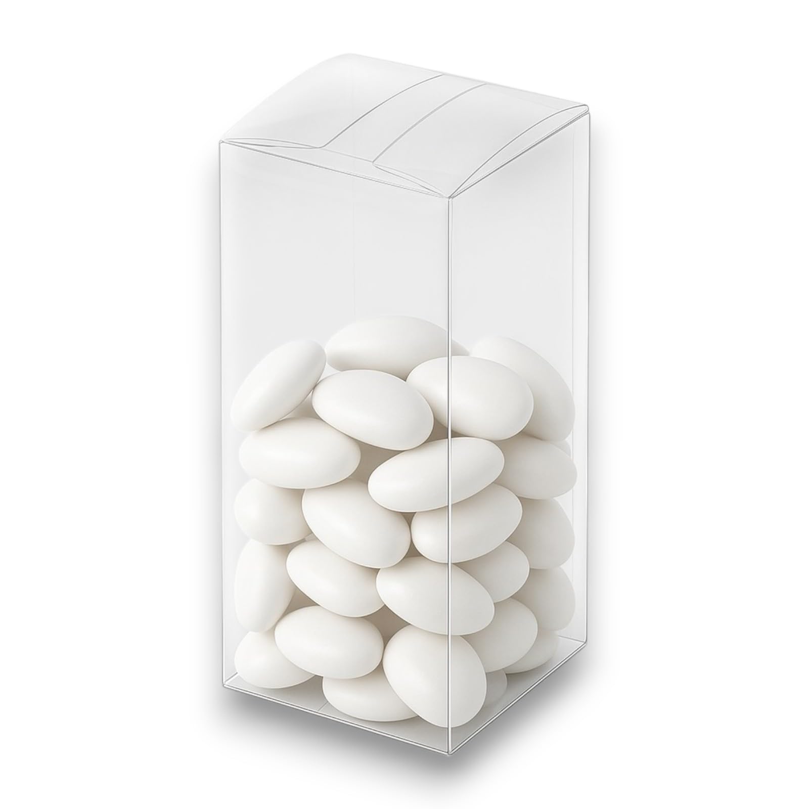 25 Scatoline Portaconfetti In PVC Trasparente 12x12x19 Cm - Bomboniere Per Matrimonio, Battesimo, Laurea, Comunione