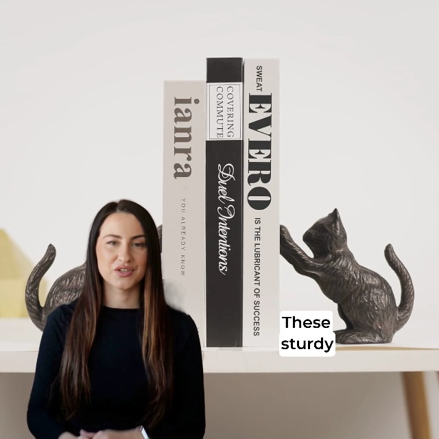 Amazon.com: Ambipolar Cat Decorative Bookends, Unique Book Ends to