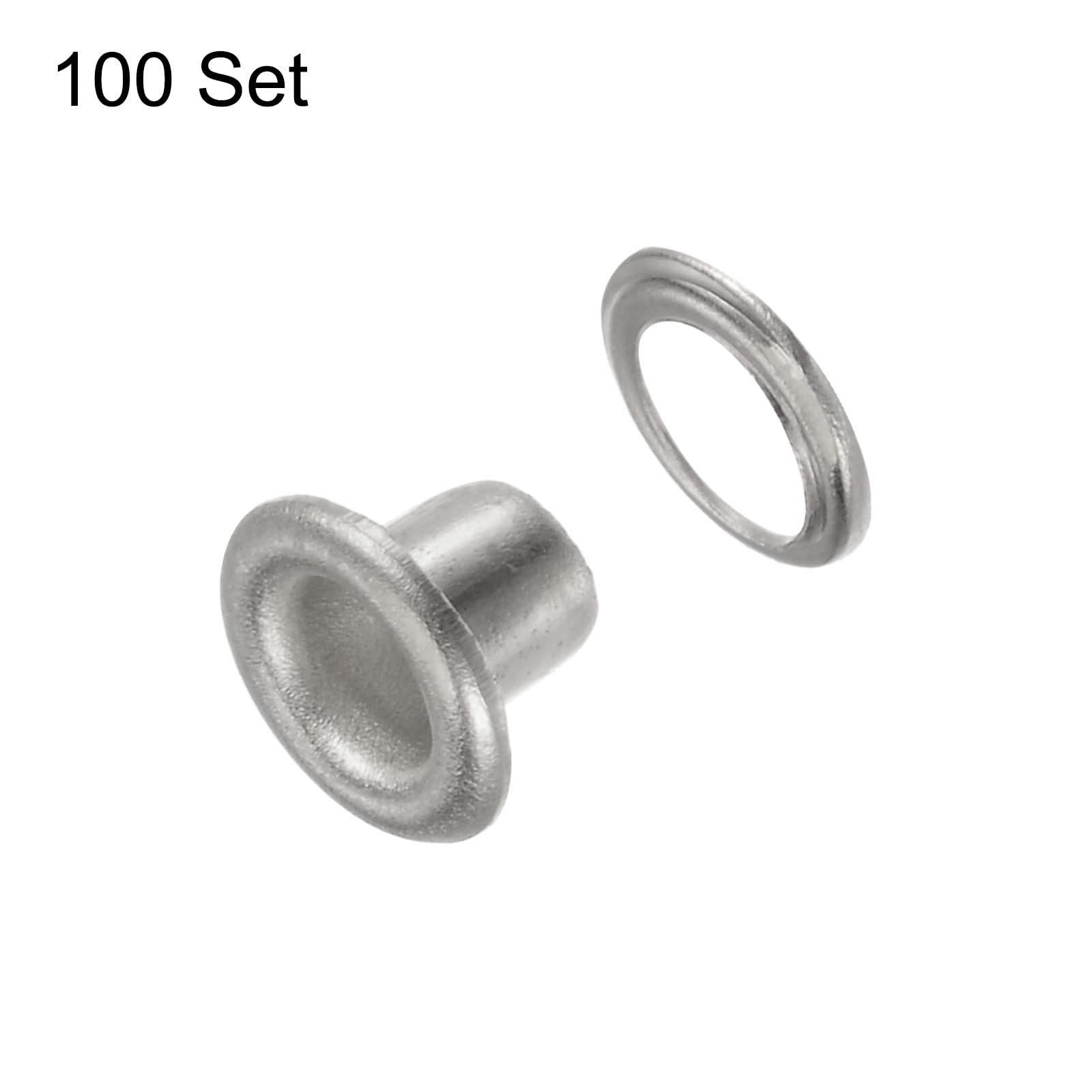 sourcing map 100set Oeillets Trousse Métal Œillets 3mm 0.12 Oeillet Outil pour Chuassures Vêtements Ceinture Sac Bricolage Projet, Orange