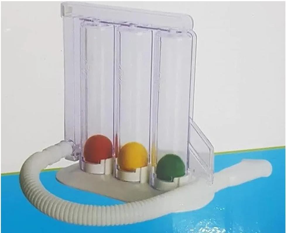 lung exerciser breathing trainer,3 ball, inspiratory spirometer with flow measurement, 600-900 cc/sec capacity
