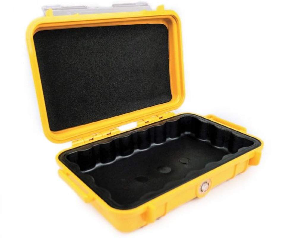 PELI 1040 micro boîtier de protection étanche, indice de protection IP67, capacité de 0,7L, fabriqué aux États-Unis, doublure jaune/noir