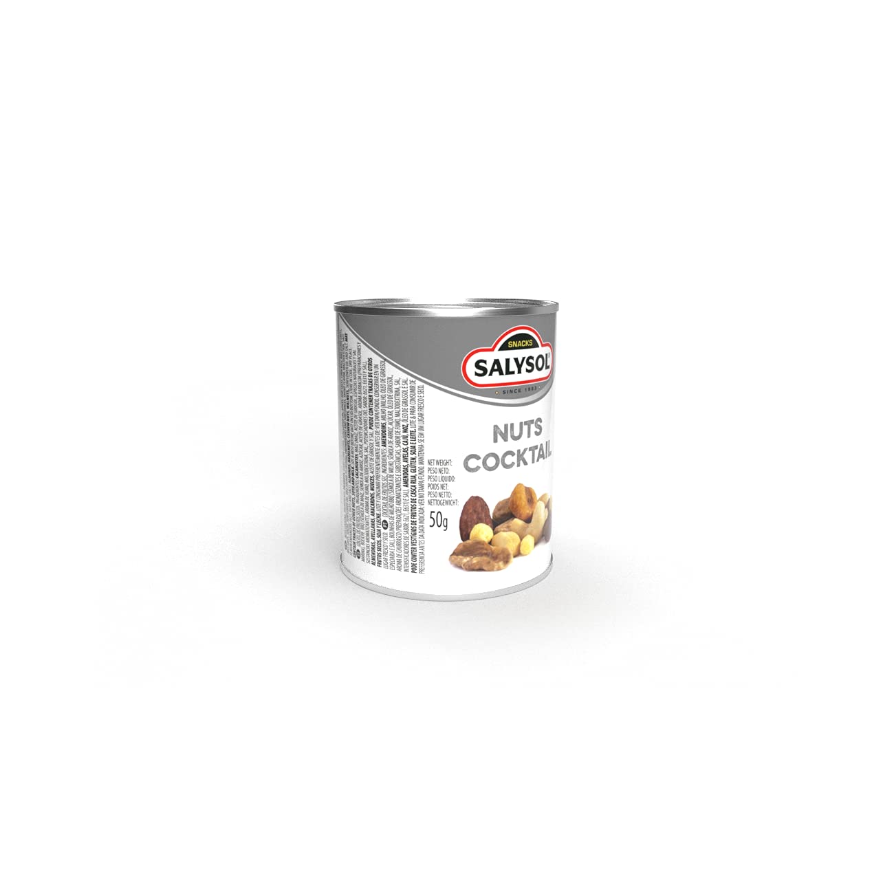 SALYSOL | Surtido frutos secos y snacks envasado al vacío 10x50gramos. Mix frutos secos, cacahuetes, pistachos, almendras, chuches con azúcar.