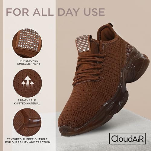 Image of CLOUDAIR Vesta Women's Sneakers: Casual Running, Walking Arch Support Shoes, Lightweight Slip-On Sock Design, Non-Slip Work Shoes for Women, Comfortable Air Cushioned Platform Sneakers