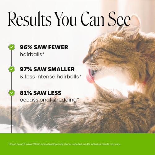 Image of Cat Hairball Remedy Treats - Dual Texture Crunchy Creamy Hairball Treatment for Cats, Furball Relief Control Supplement with Fiber, Fish Oil for Indoor Cats Skin Coat Digestion (90-Day Supply)