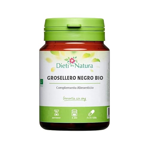 Dieti Natura Grosellero Negro BIO 200 Cápsulas - Antioxidantes contra el Dolor de las Articulaciones, con Flavonoides (rutósidos) y Grosella Negra - Bienestar de las Articulaciones