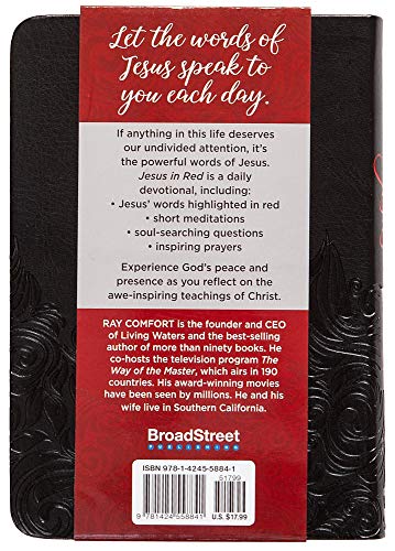 Jesus in Red: 365 Meditations on the Words of Jesus (Imitation Leather) - Daily Motivational Devotions for All Ages, Authored by Ray Comfort, Perfect Gift for Family, Birthdays and More