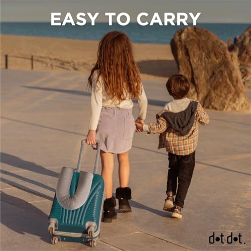 Image of Dot&Dot Twist Memory Foam Kids Travel Pillow, Bendable Neck Pillow for Airplane, Car and Home, 23-Inch Adjustable Roll with Washable Cotton Cover