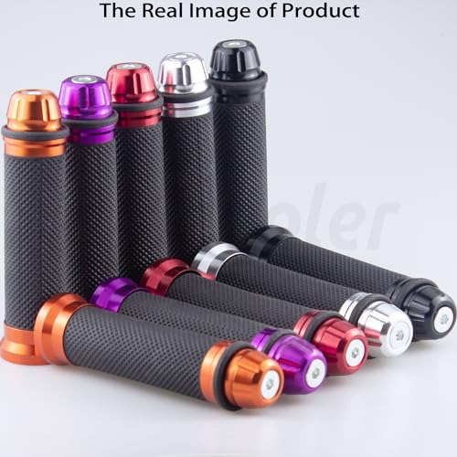 Image of Universal Motorcycle Handlebar Grips Fits for Motorcycles with 7 /8 inch Left Grip and 1 inch Right Sports Bike Chopper Cruiser Bike Etc.