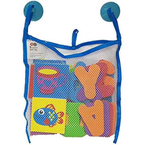 Buddy & Barney | Spell & Learn Alphabet Letters Bath Toy Stickers 38 pieces, with Storage Bag Organiser Toy Tidy Cover