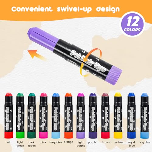 image for Avont Dog Hair Dye Paint Temporary, Pet Fur Markers Non Toxic Safe Hai