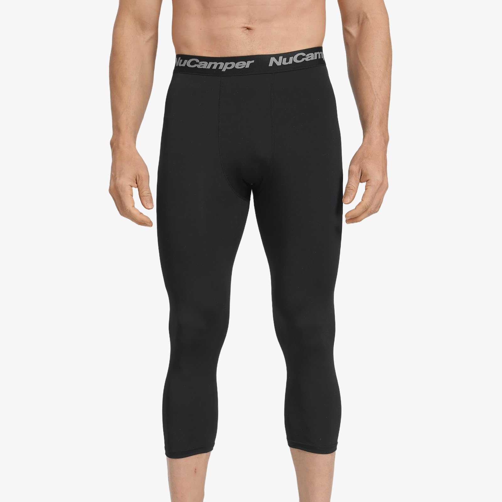 NuCamper Pantalones de compresión 3/4 para Hombre, Mallas de compresión Deportivas de Capa Base de Secado rápido para Baloncesto, Gimnasia, Entrenamiento atlético, fútbol Americano