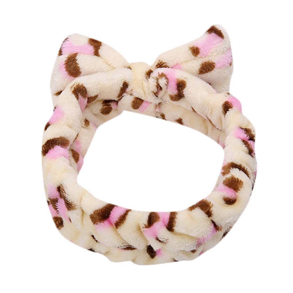 BORAMAX Bow Hair Band Cute Soft Headband for Washing Face Spa Headband Fluffy Headband for Women Makeup Elastic