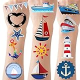 CupaPlay 230 Nautical Tattoos Temporary Stickers Nautical Themed Party Supplies Decorations Coastal Beach Birthday Classroom School Prizes Rewards Favors Tattoos